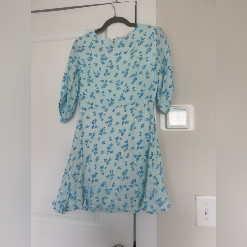Faithfull the label  Sky Blue Floral Mini Dress - Picture 3 of 6
